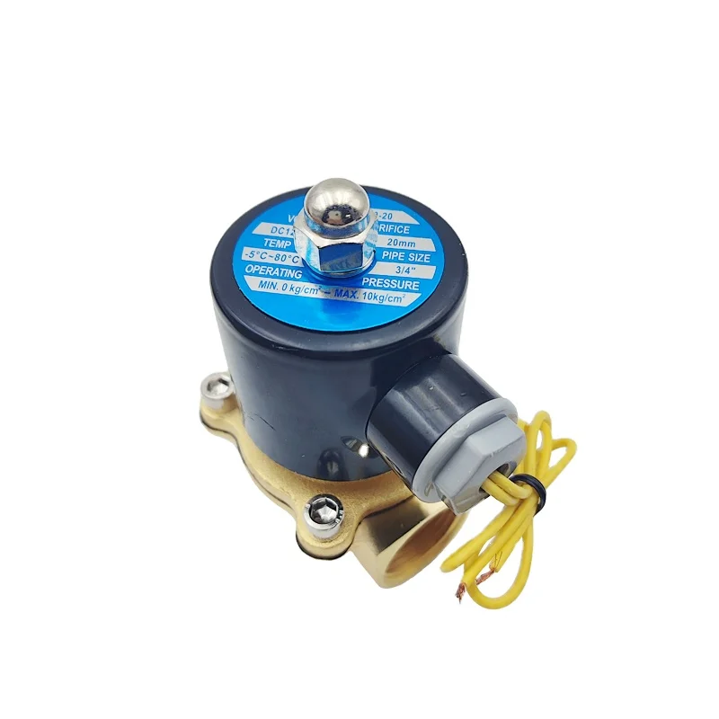 DN20 3/4 Inch 2W-200-20 Normally Closed Brass AC220V DC12V DC24V Two-way Electric Solenoid Valve Pneumatic Valve