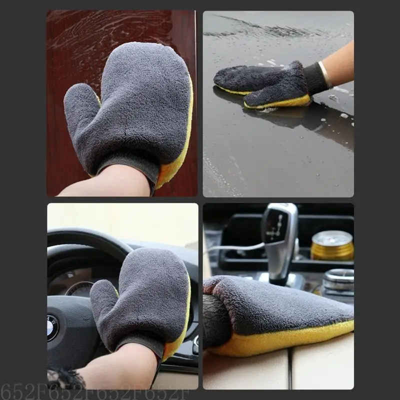 

Car Wash Mitt 24x20cm Microfibre Chenille Glove Car Care Kitchen Household Wash Washing Cleaning Mit Cloth