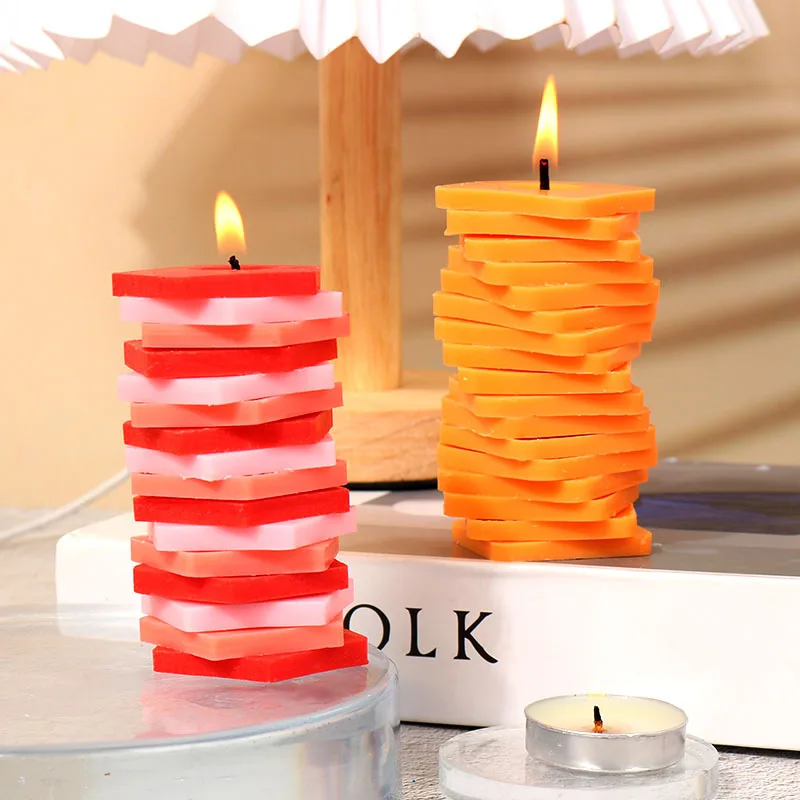 8pcs Five-Sided Rotating Candle Mold Suitable for DIY Scented Candles, Wax & Plaster Expansion Crafts， with Multi-Sided Shapes