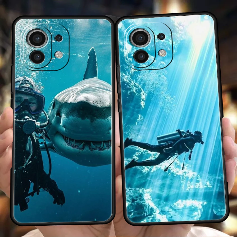 

Diver Diving Phone Case For Xiaomi 15 14 13 12 Lite 14T 13T 12T Pro Poco X7 X6 X5 X4 X3 NFC F7 Ultra F6 Pro Soft Cover