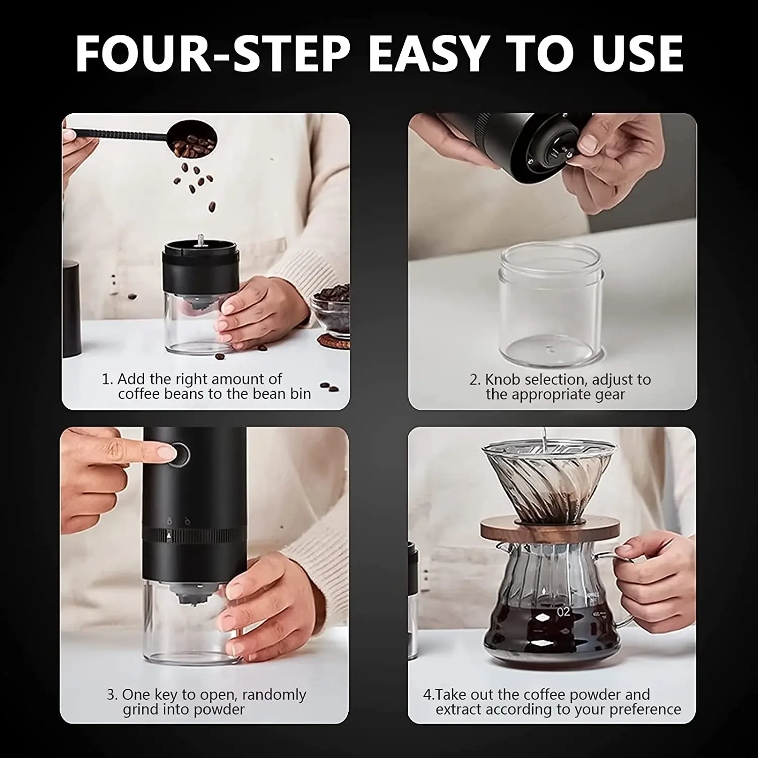 Coffee Grinder TYPE-C USB Charge Professional Ceramic Grinding Core Coffee Beans Mill Grinder New Upgrade Portable Electric