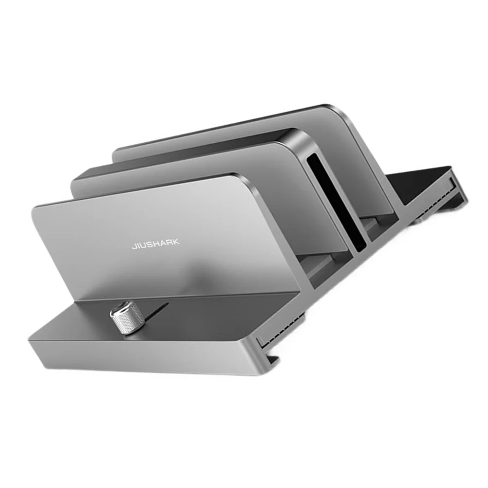 Notebook Portaoggetti verticale Notebook Staffa per laptop da scrivania Supporto per tablet Supporto base in lega di alluminio