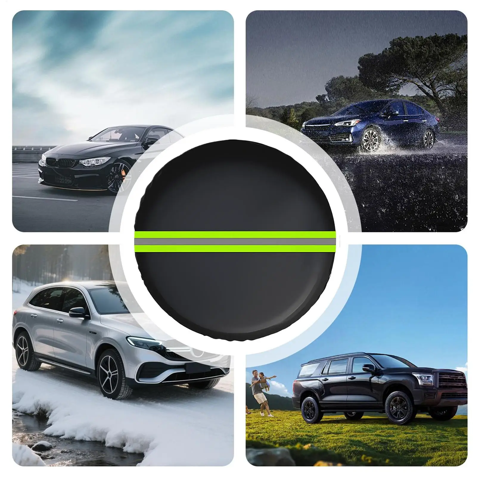 

Tire Covers For Cars Windproof Tire Protector Dustproof Waterproof Reflective Protector For Outdoor Roadtrip Garage Trailer