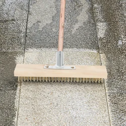 Stainless Steel Wire Brush Industrial Rust Removal Short Bristled Floor Brush Factory Yard Road Moss Hard Bristled Brush