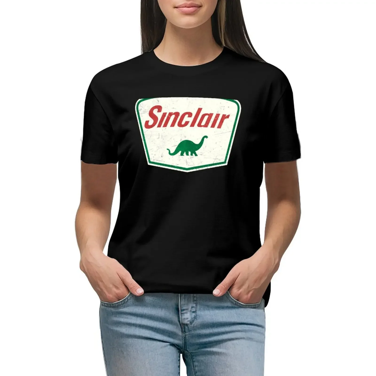 

Sinclair Dino Gas Station T-Shirt sports fans anime clothes customs luxury designer clothing Women