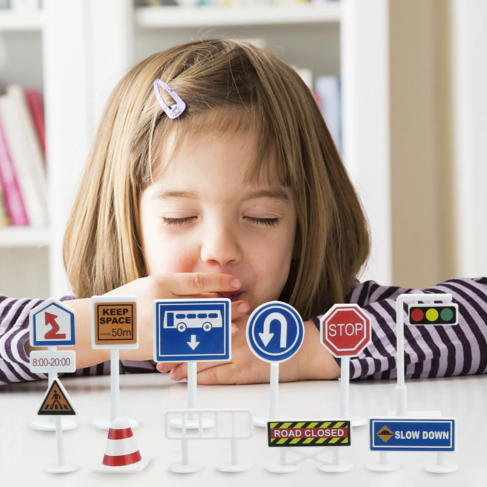 1 Set Traffic Signs Parking Scene Children Educational Made Of Premium Material Durable Road Sign Safety Street Signs Early