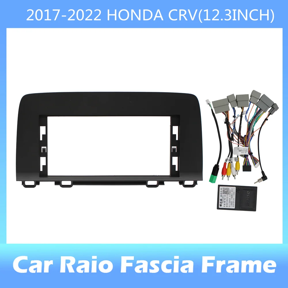 2 Din Car DVD Frame Audio Fitting Adaptor Dash Trim Kits Facia Panel 12.3inch For 2017-2022 HONDA CRV Double Din Radio Player