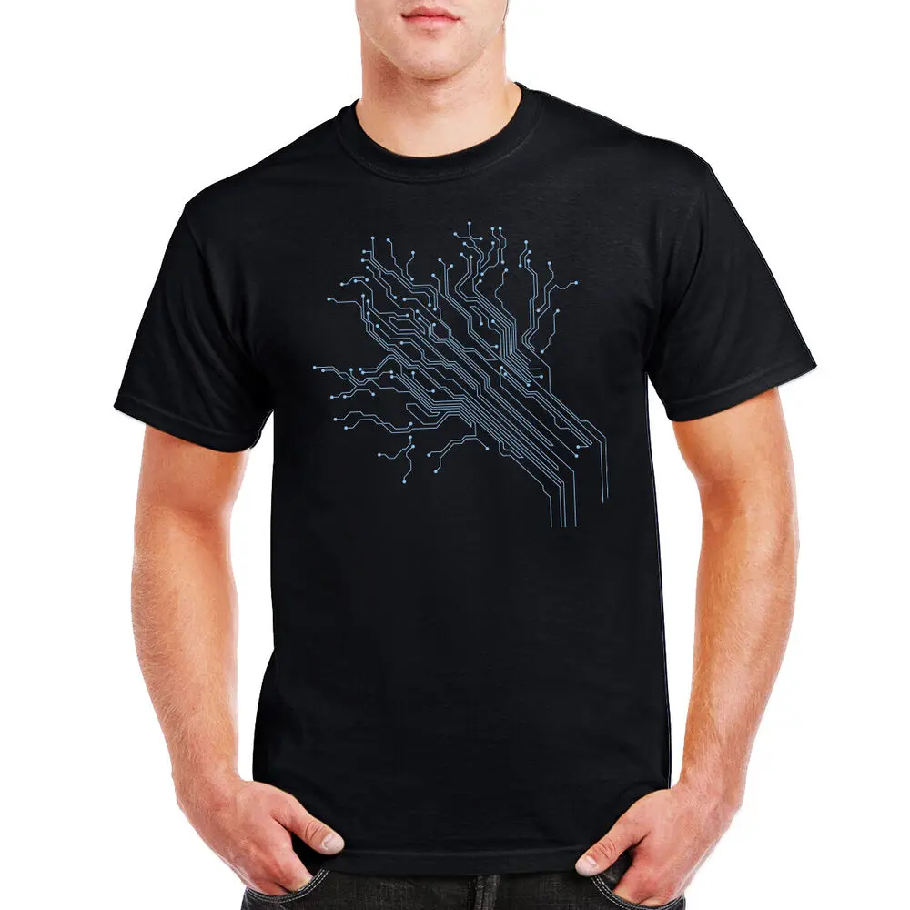 Board Tree T-shirt Motherboard  Electro Electronics  Tees Cotton Luxury brand vintage oversized