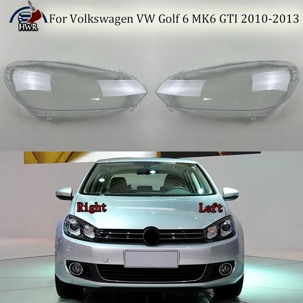 

Front Headlight Cover Transparent Lampshade Headlamp Shell Plexiglass For Volkswagen VW Golf 6 MK6 GTI 2010 2011 2012 2013 High