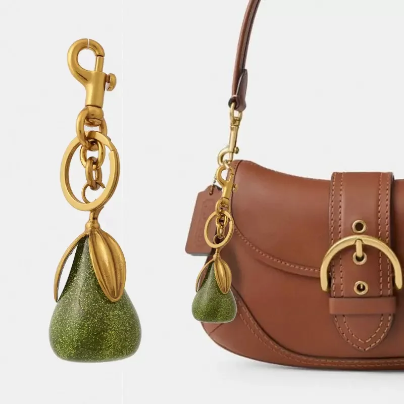 

Bag Charm For Coach For Goyard Handbag Shoulder Bag Exquisite Crystal Green Pear Pendant Women's Keychain Accessories