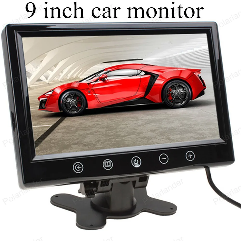 9 Inch Digital Car Monitor High Resolution Color TFT LCD With 2 Video Input Car Parking Assistance Monitors  For Rearview Camera