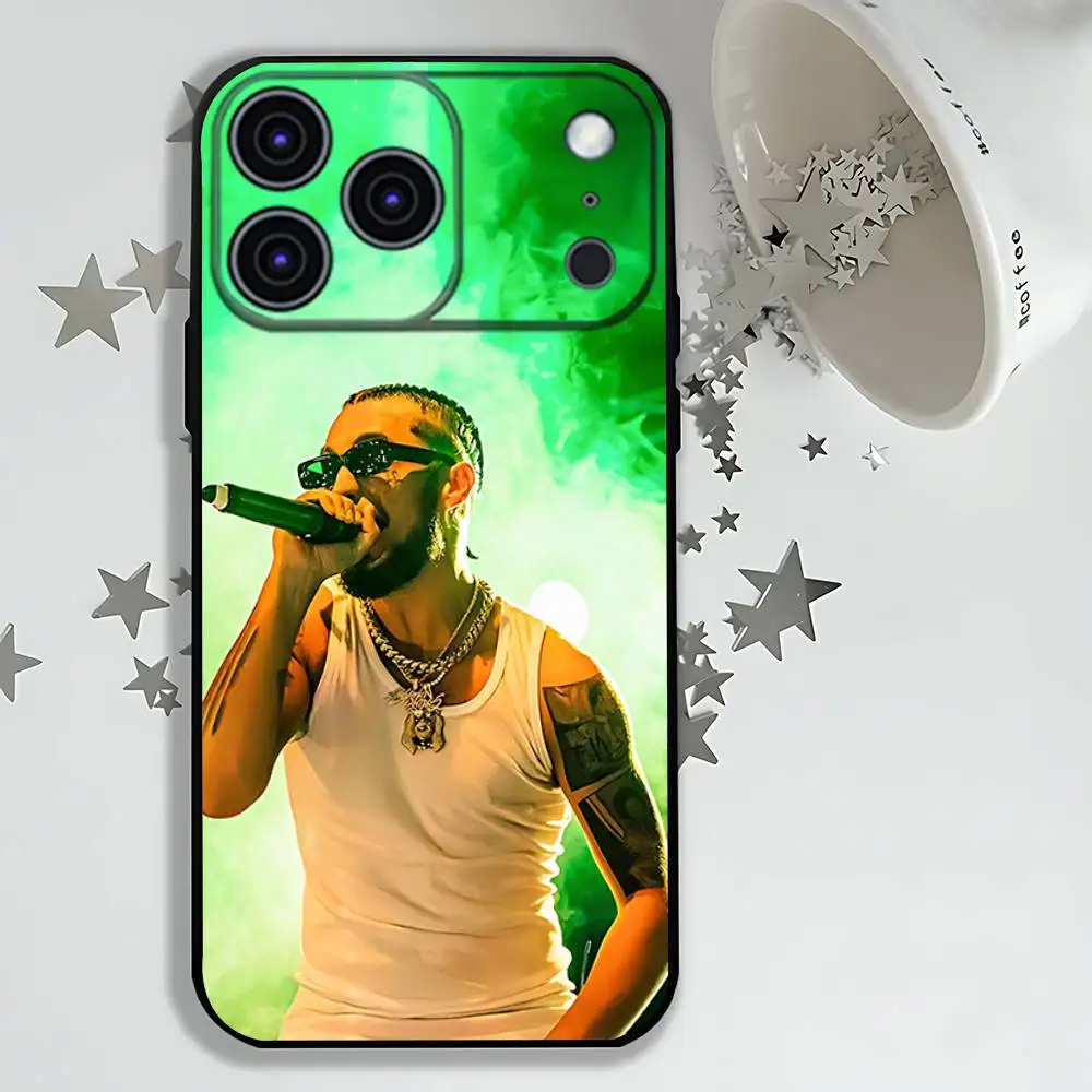 Funda de teléfono para iPhone 17,16,15,14,13,12,11,Pro,Max,Plus,E,Air,Mini funda protectora SINGER Jc Reyes Tour negra
