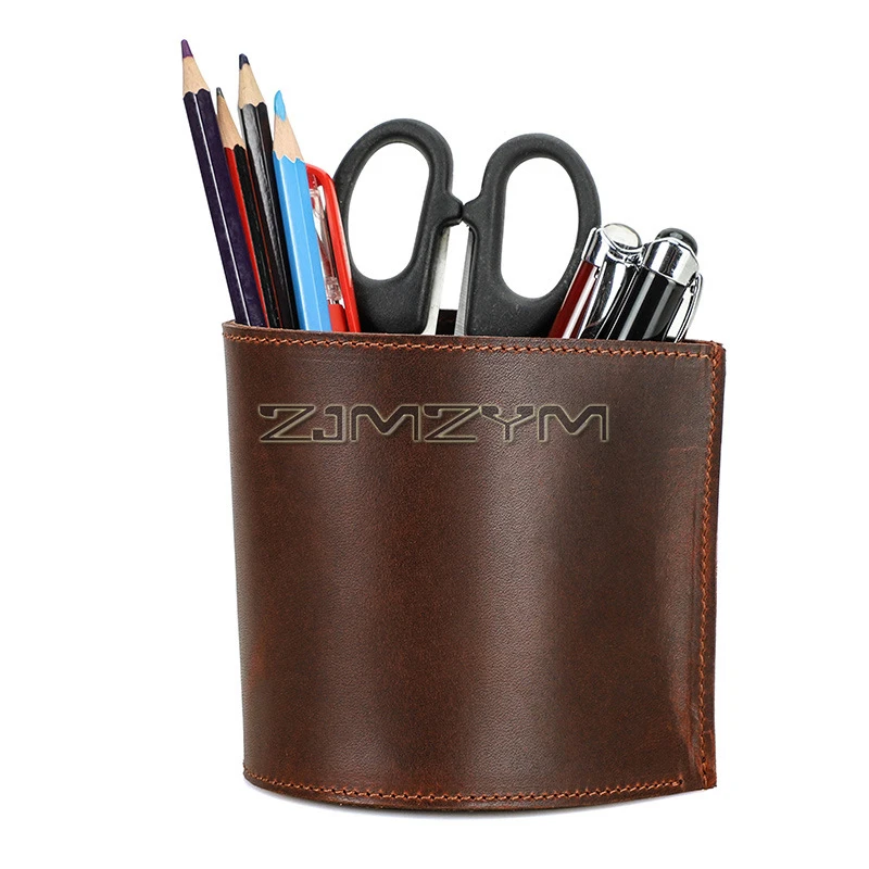 Desk Organizer Bag, Pen Holder, Leather Pencil Cup, Desktop Caddy Stationery Organizer, Office Supplies