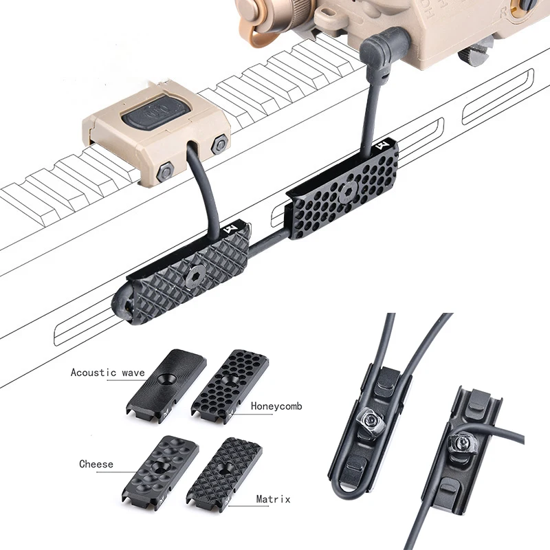 Wadsn Military Metal CNC Tactical Accessroy M-Lok Keymod Wire Guide System Airsoft Weapon Rail Handguard Tail Fixed Accessory