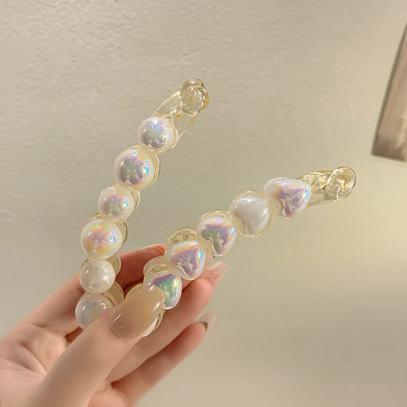 AISHG Pearl Vertical Banana Hairpin Banana Hair Clips Women Hairgrips Korean Ponytail Barrettes Clips for Grils Hair Accessories