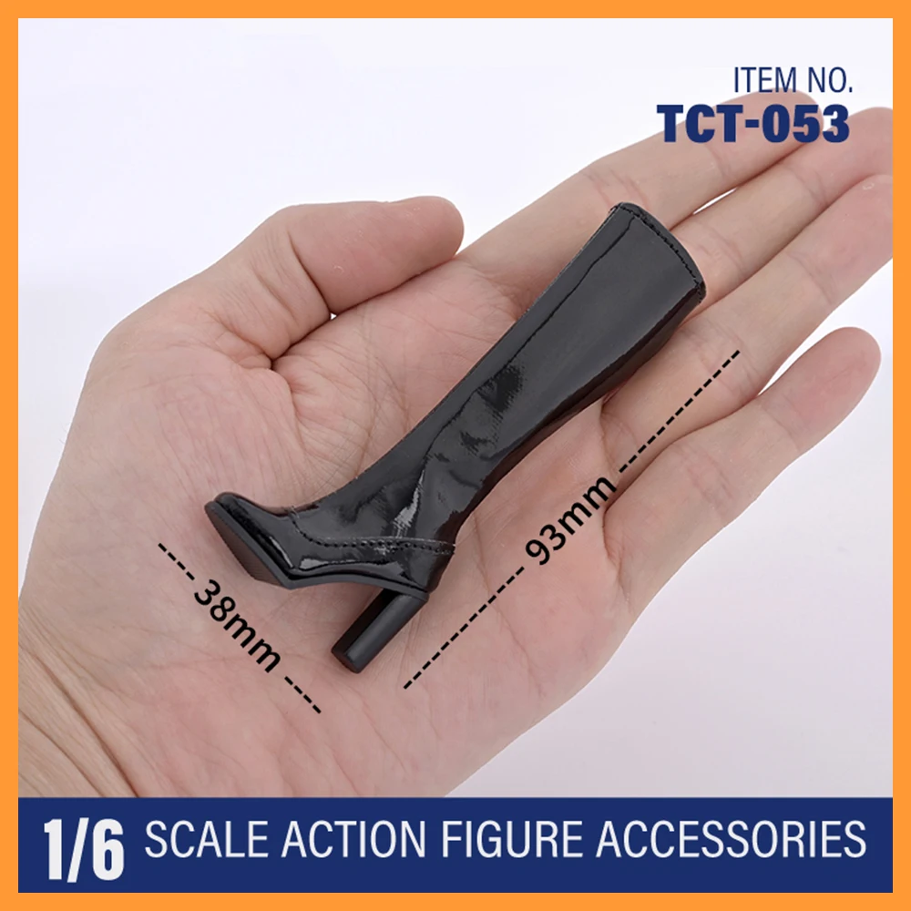 

TCT-053 1/6 Scale Feamle Patent Leather High Heel Boots with Square Toe Fashion Shoes Fit 12inch Action Figures Body Model