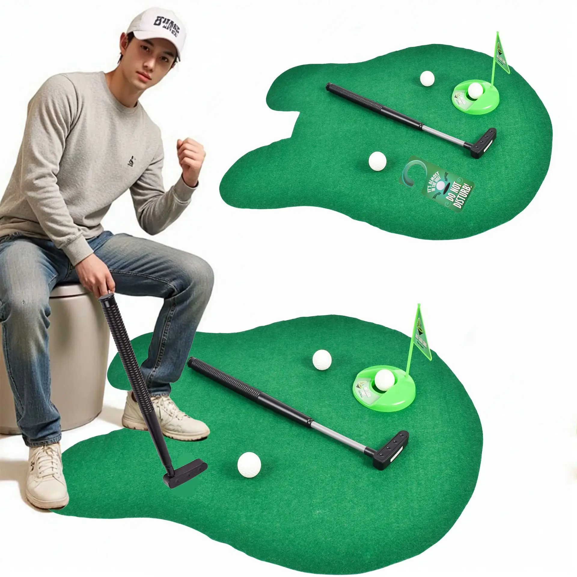 

Mini Toilet Golf Toy Set Toilet Time Golf Game Set Golf Training Accessory Gift for Birthday Party