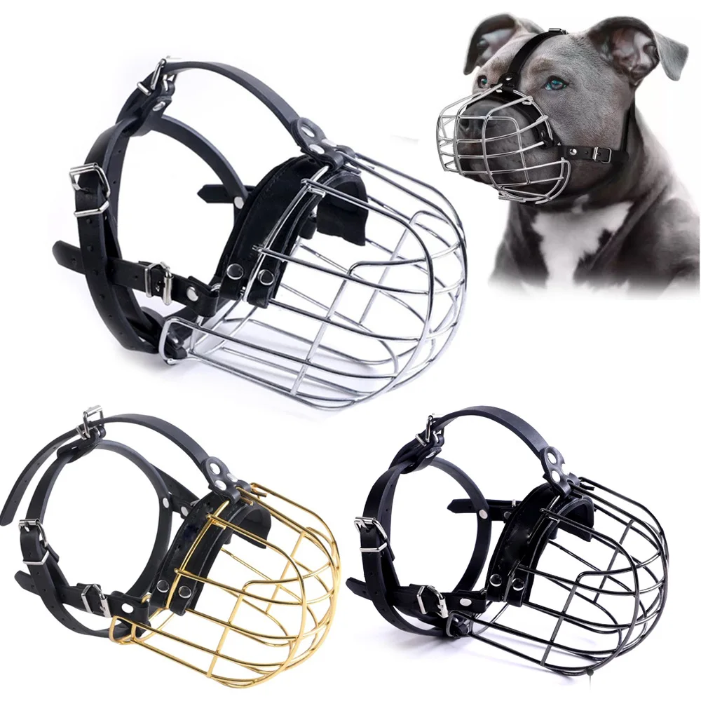 

Metal Dog Muzzle Anti Chewing Bark Control for Rottweiler Cane Corso Large Breed