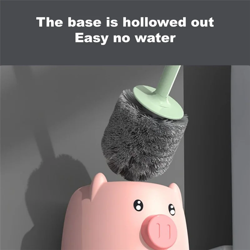 CMHI-Compact Toilet Bowl Cleaning Brush Set Pink & Green Plastic Toilet Bowl Brush And Holder Wall-Mounted For Bathroom Deep Cle