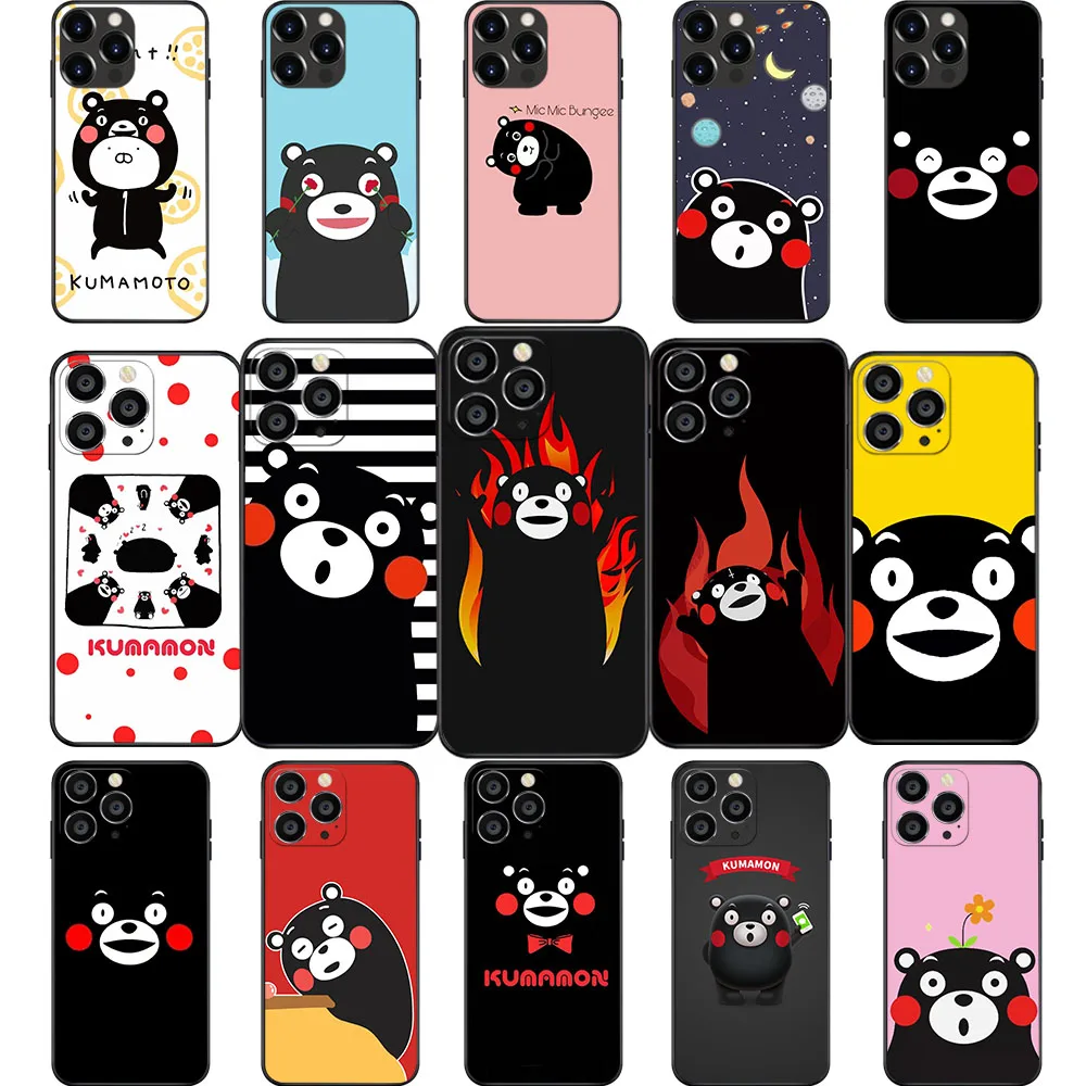 AK-21 Kumamon Kumamoto bear Soft Case For iPhone 15 14 13 12 11 Mini Max Pro Plus