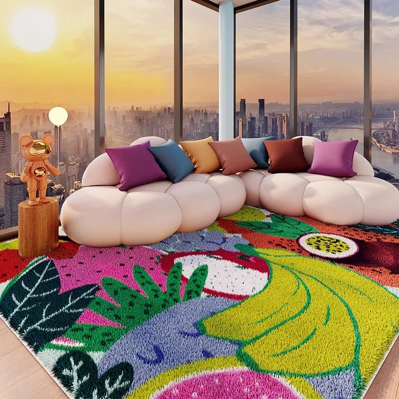 

Dopamine Abstract Living Room Carpet Washable Sofa Coffee Table Non-slip Floor Mat Cute Cartoon Bedroom Bedside Soft Plush Rug