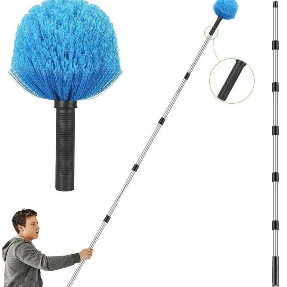 Practical Plastic Round Head Brush High Areas Dusting Tool Ceiling Duster Cobweb Duster Fan Cleaning