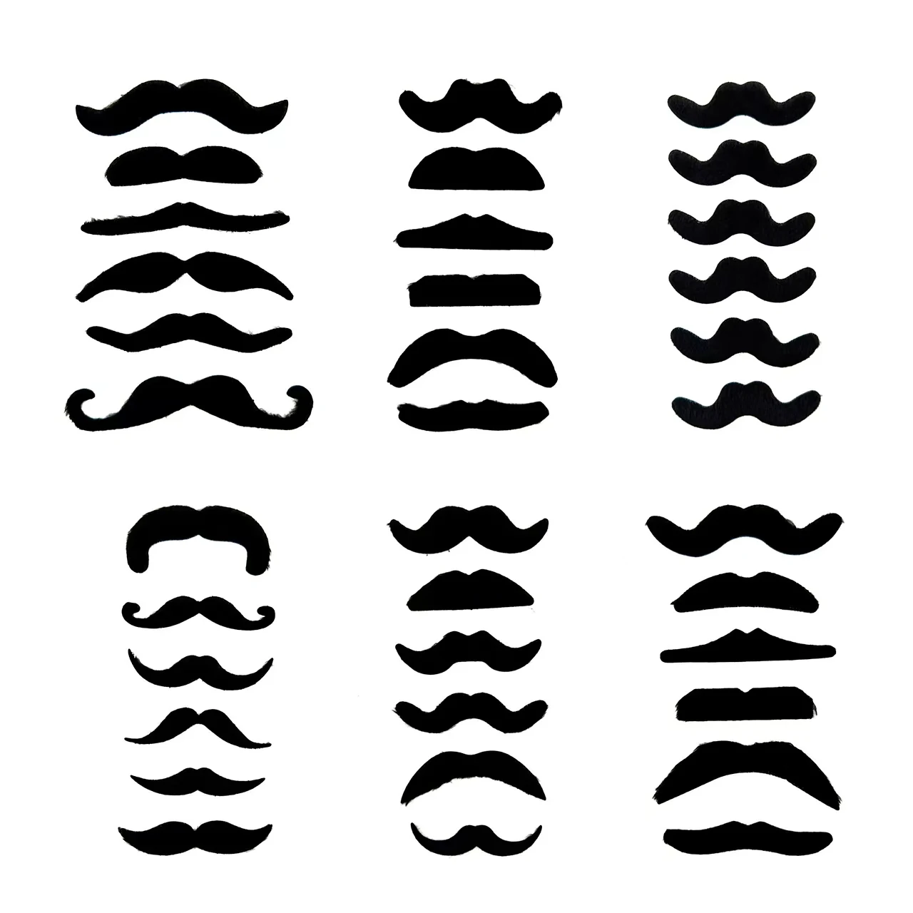 36 piezas/juego de bigotes y barbas postizas divertidas, estilos surtidos, autoadhesivas, para disfraces, Halloween, decoración de fiestas de cumpleaños