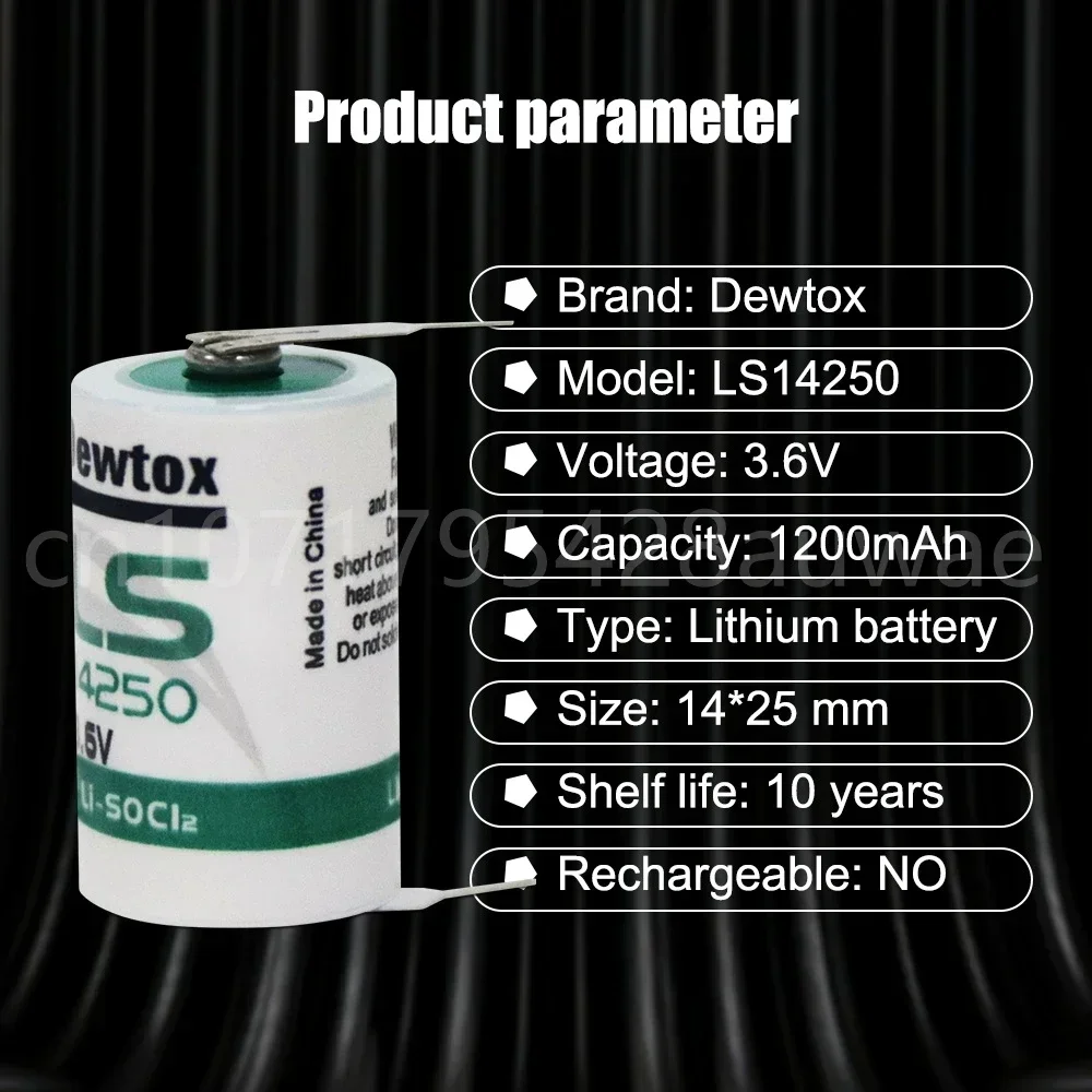 1 قطعة 3.6 فولت 1200 مللي أمبير LS14250 14250 بطارية ليثيوم أيون مع دبابيس ل PLC أدوات آلة التصنيع باستخدام الحاسب الآلي شاشة تعمل باللمس عداد المياه الغاز