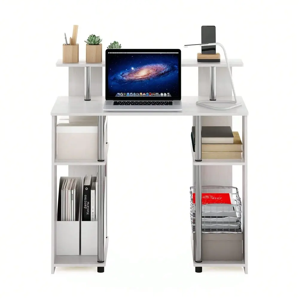 

Simple Design Computer Writing Desk With Multiple Shelves, Small Laptop Desk For Students, Study Desk Table For Home Office, Fr