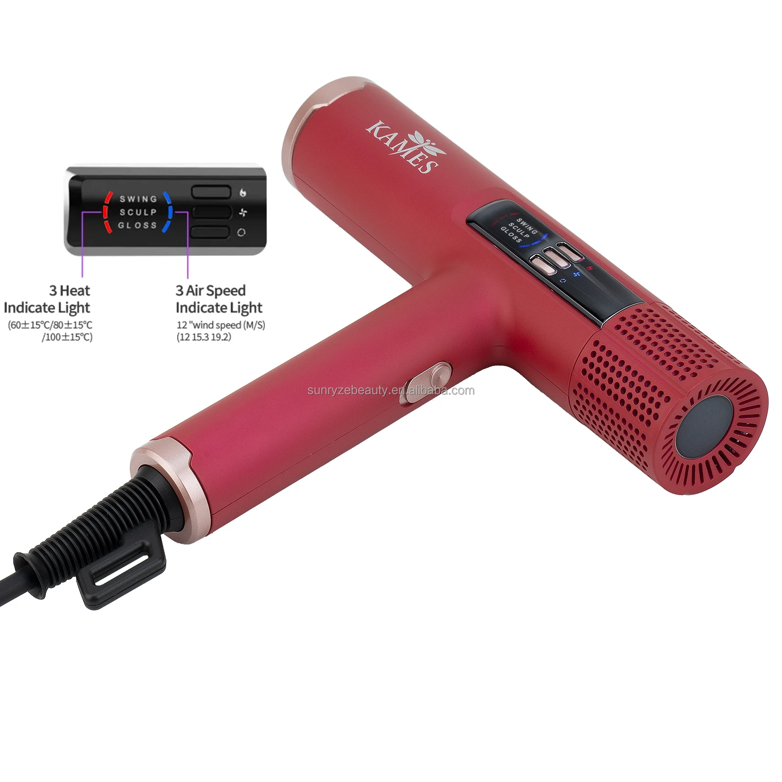 1100000RPM High Speed Foldable Ionic Hotel Use Salon Hair Dryer 67dB Ultra Quiet Ceramic BLDC Motor