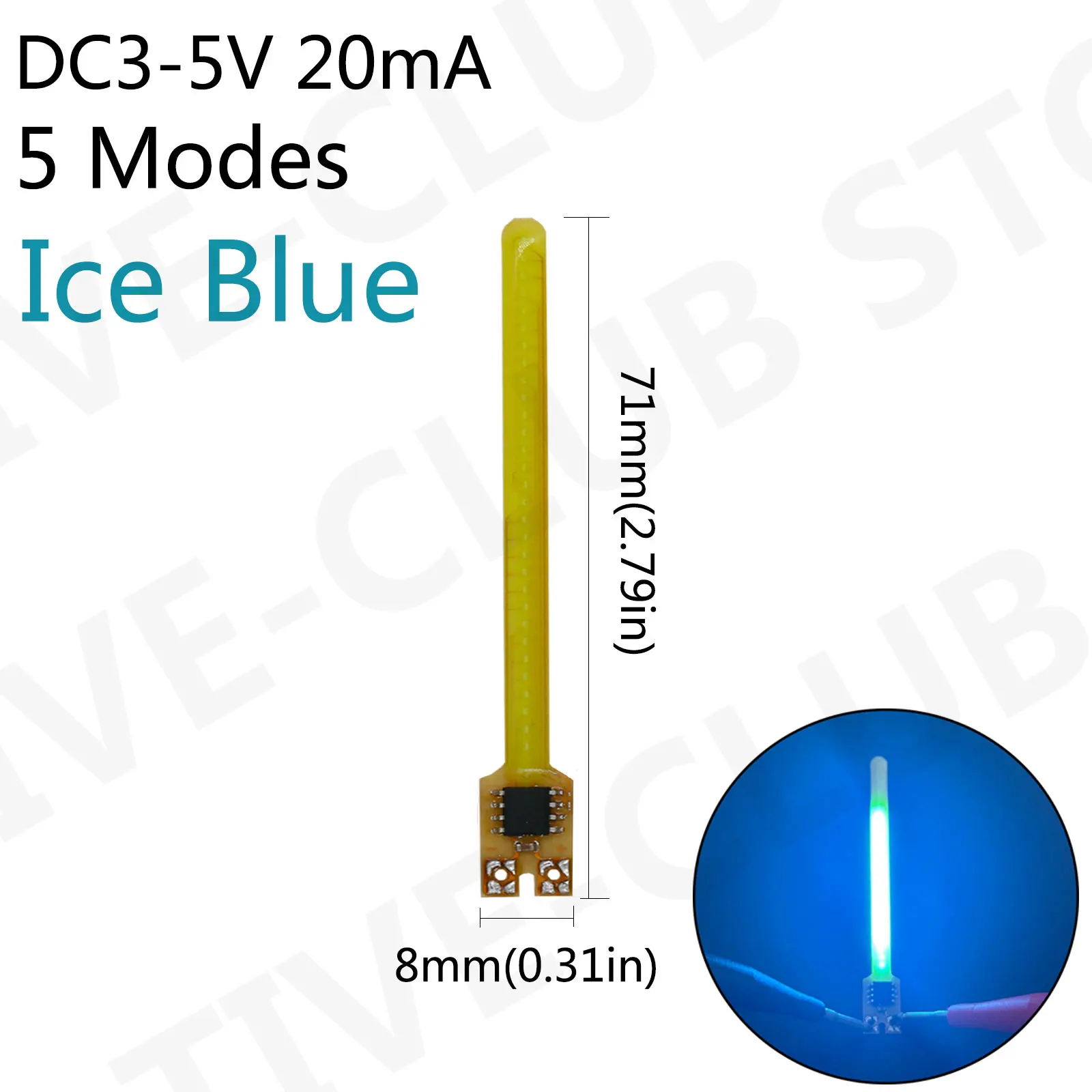 5 Stück COB-Meteorschauer-Lichter, DC3-5V 20mA 5 Modi, mit warmen/blauen/roten/grünen/lila/rosa/weißen Atmosphärenlichtern, DIY-Zubehör – Detail 6