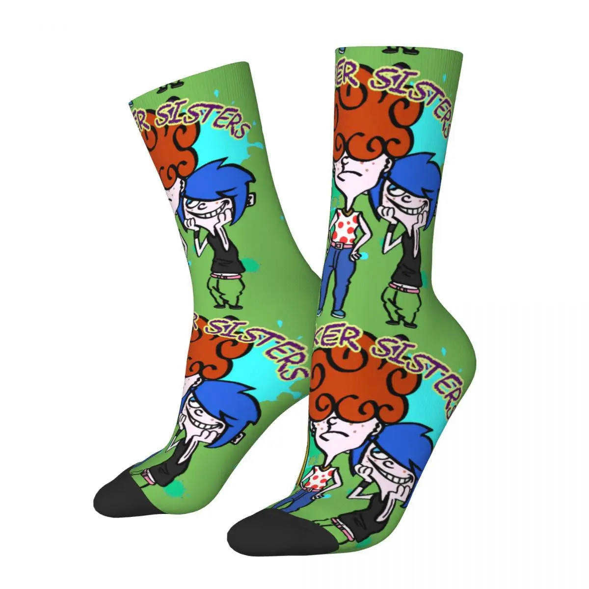 Funny Happy Men's compression Socks The Kankers Retro Harajuku Ed Edd n Eddy The Mis-Edventures Hip Hop Seamless Crew Sock