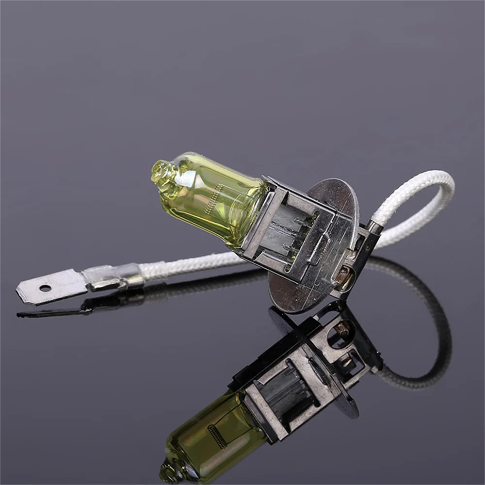 2pcs/lot H3 55W 12V Gold Yellow 3000K Fog Lights Halogen Bulb High Power Car Headlight Lamp Car Light Source parking auto