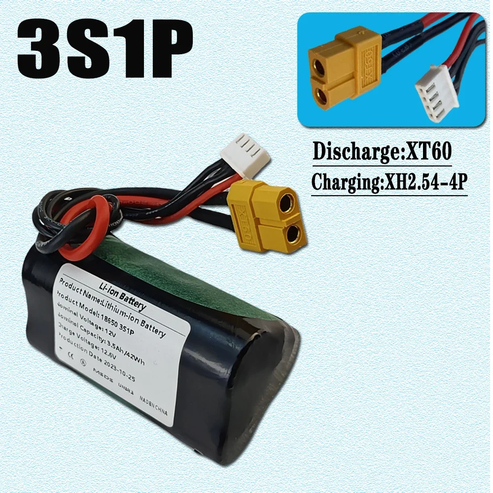 

3S1P 12V 3.5Ah 12.6V High Capacity UAV Rechargeable Li-ion Battery for Various RC Airplane Drone Quadrotor XH2.54-4P XT60