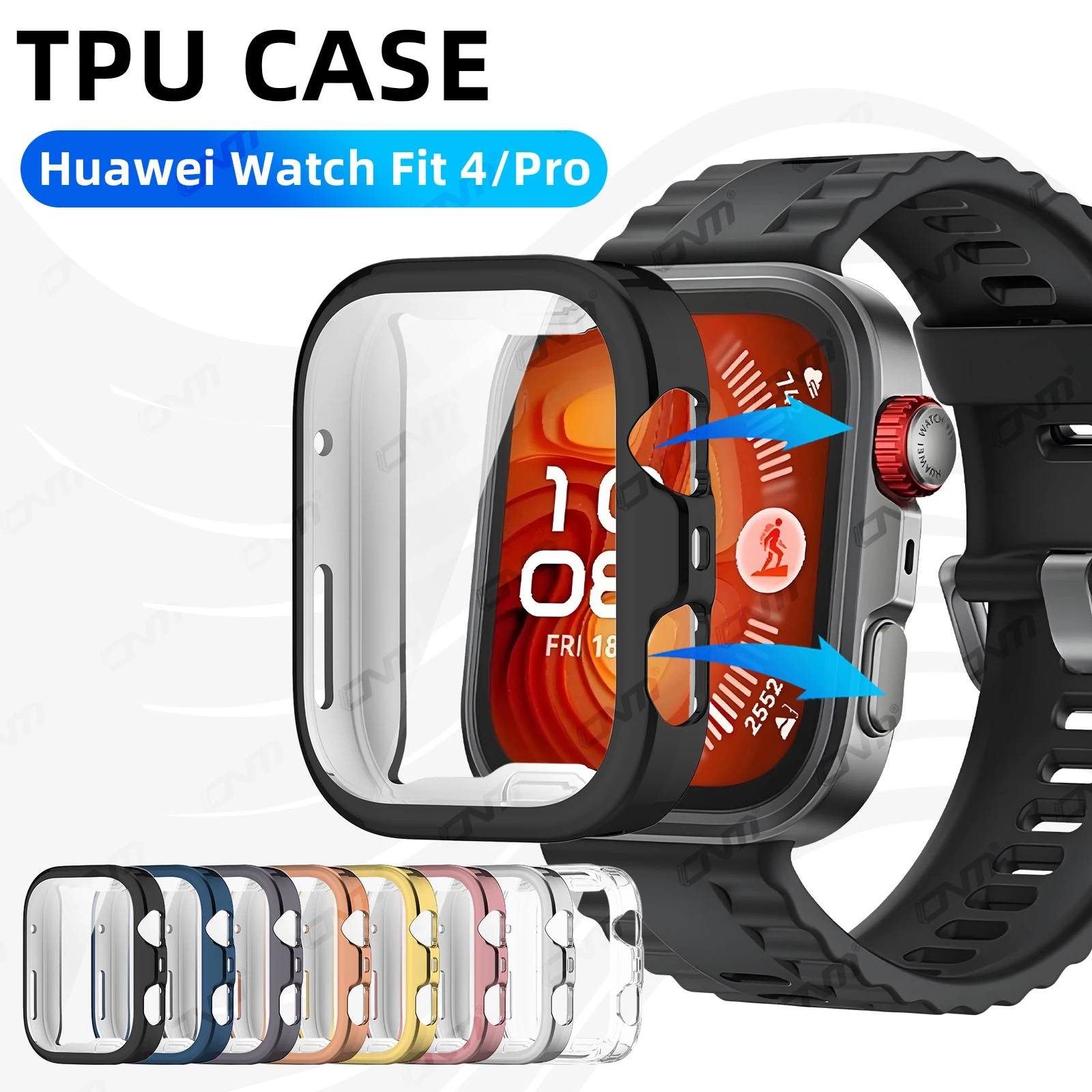 

Case for Huawei Watch Fit 4/4 Pro Screen Protector Case Soft TPU All-Around Protective Bumper Cover for Huawei Fit4 Accessories