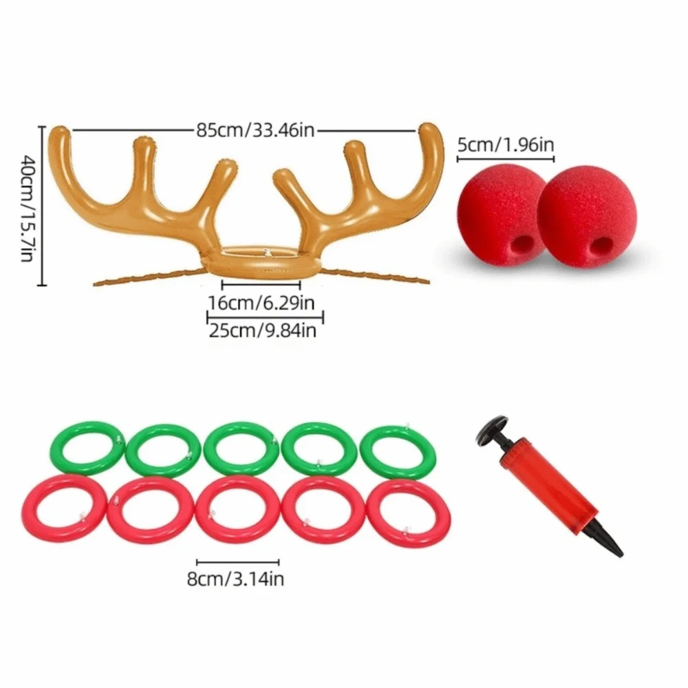 

Inflatable Inflatable Xmas Tree Headband Christmas Themed PVC Throwing Toy Carnival Games Ring-toss Games Set Backyard
