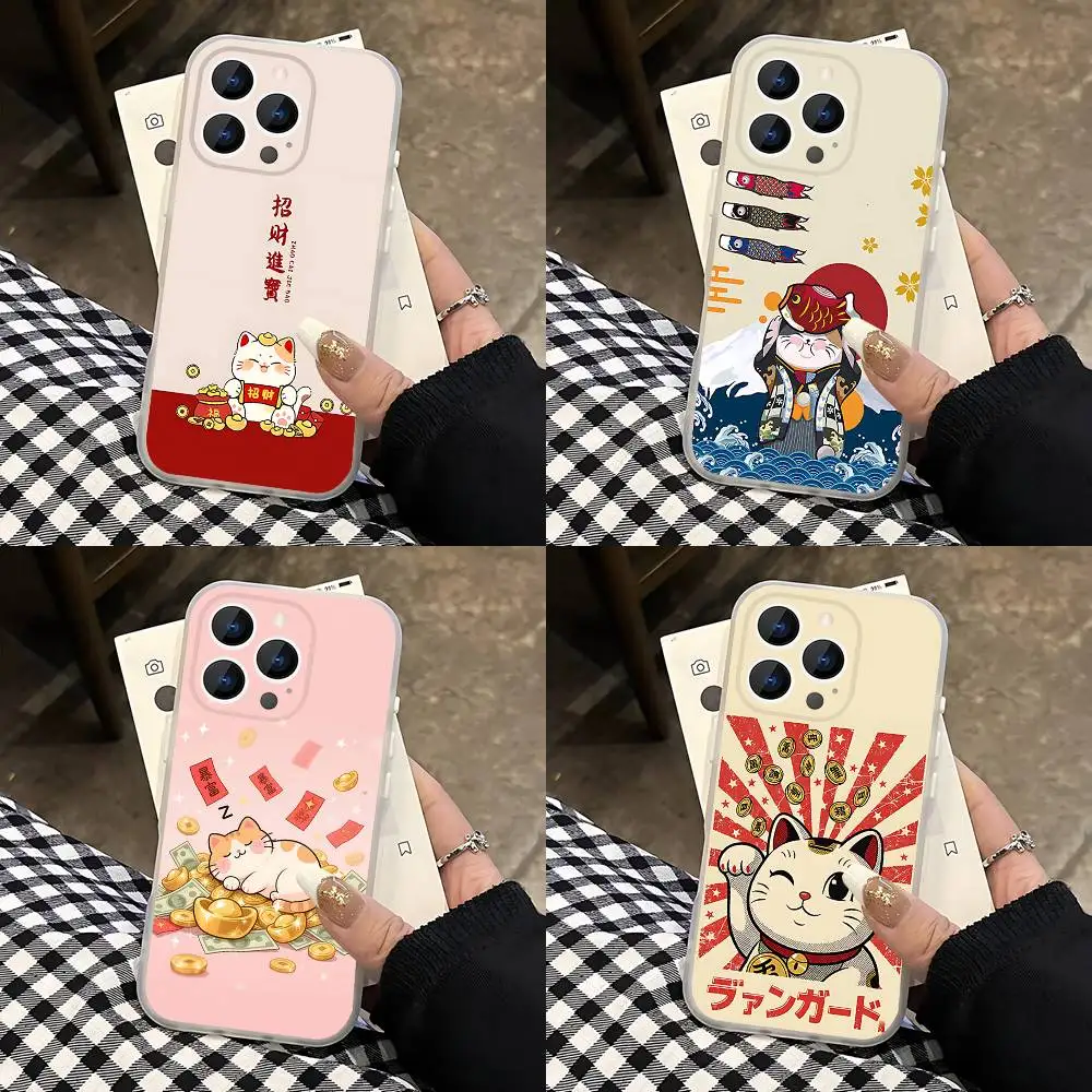 

Maneki NekoS Lucky Money Cat Case For iPhone 17,16,15,14,13,12,11 Pro,Max,Plus,Mini,Air,E Magnetic Magsafe Frosted Transparent