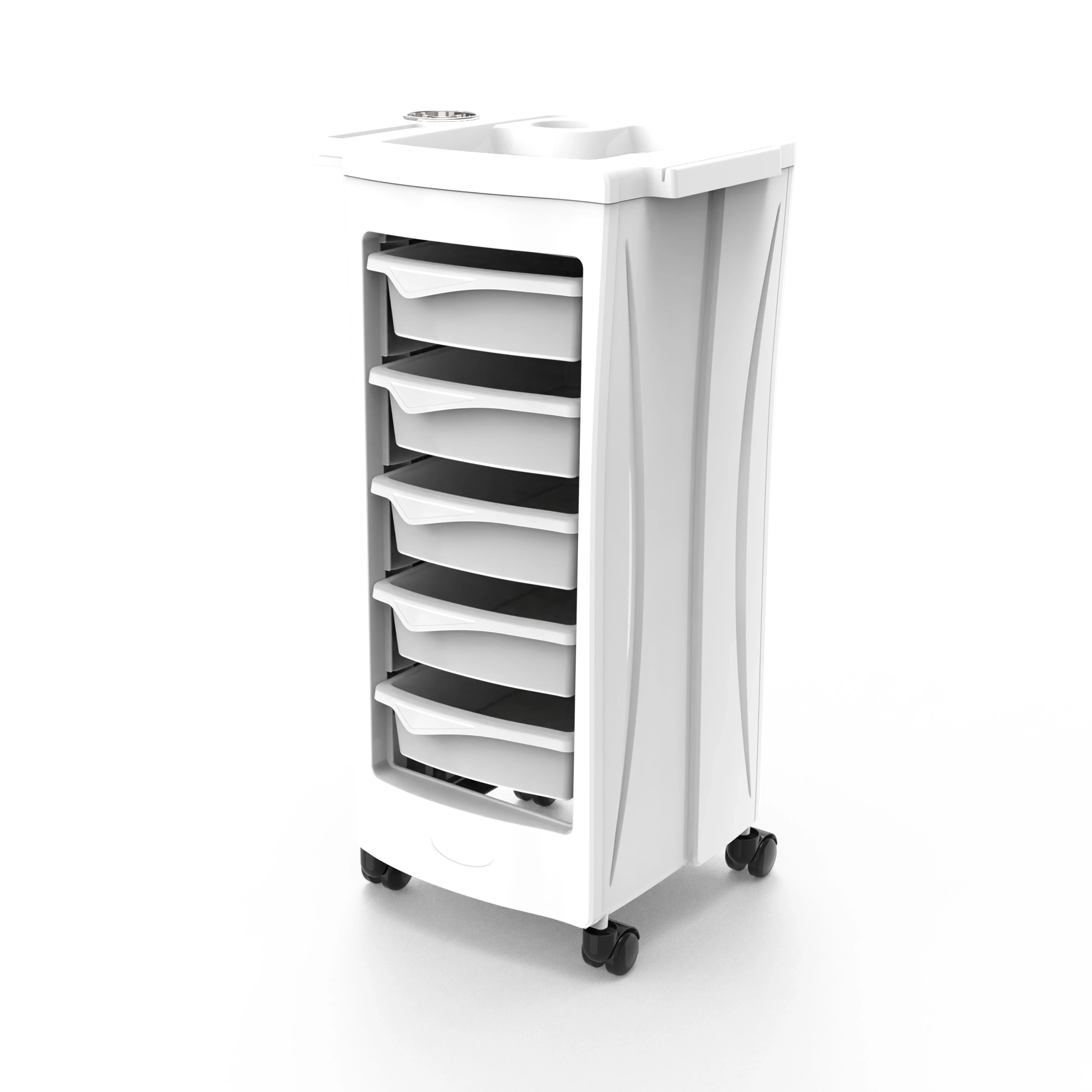 

Kingwin Beauty Tool Cart White Professional hair salon trolley cart