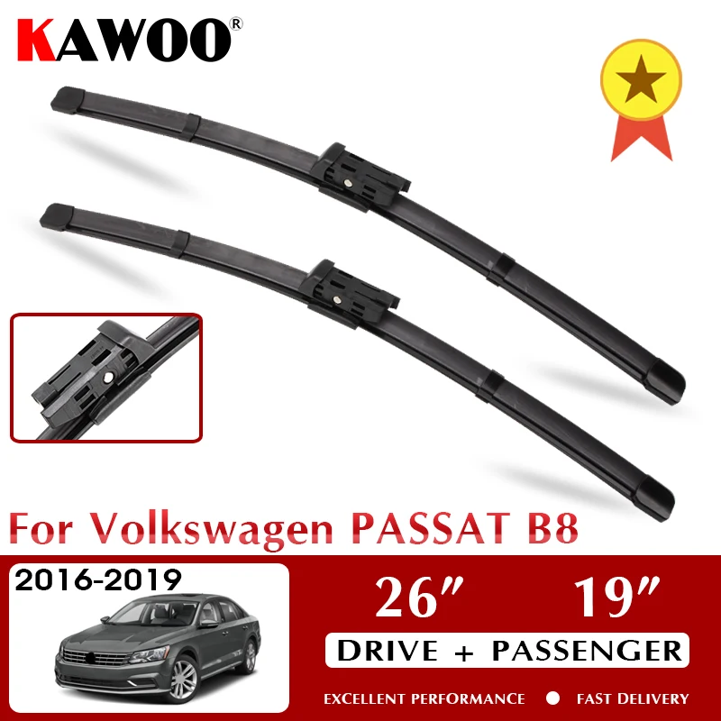 KAWOO Wiper Car Wiper Blade Blades For Volkswagen PASSAT B8 2016-2019 Windshield Windscreen Window Wash 26\