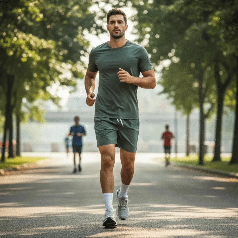Summer Breathable Sports Shorts Ice Silk Gym Clothes Quick Dry Shorts Lace-up Drawstring Casual Short Pants Men