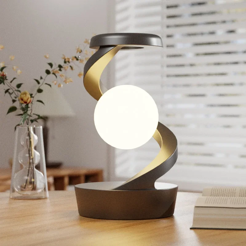 Rotating Moon Desk Lamp With Phone Wireless Charging Sensor Control Table Lamps Decorative Desktop Lamp Small Night Lamp 2024