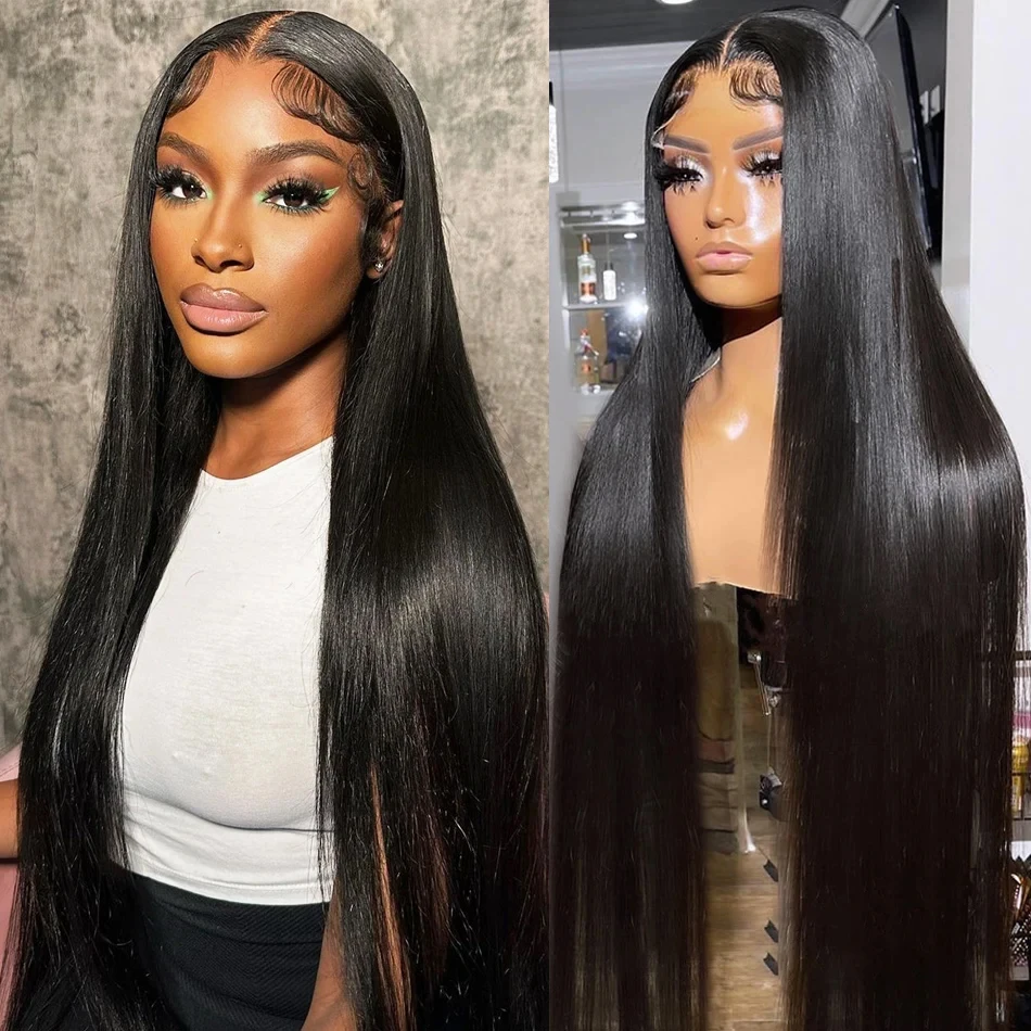 MELODIE 180% HD 13x6 40 Inches Bone Straight Lace Frontal Wig 13x4 Lace Front Human Hair Wigs 5X5 Glueless Ready To Go