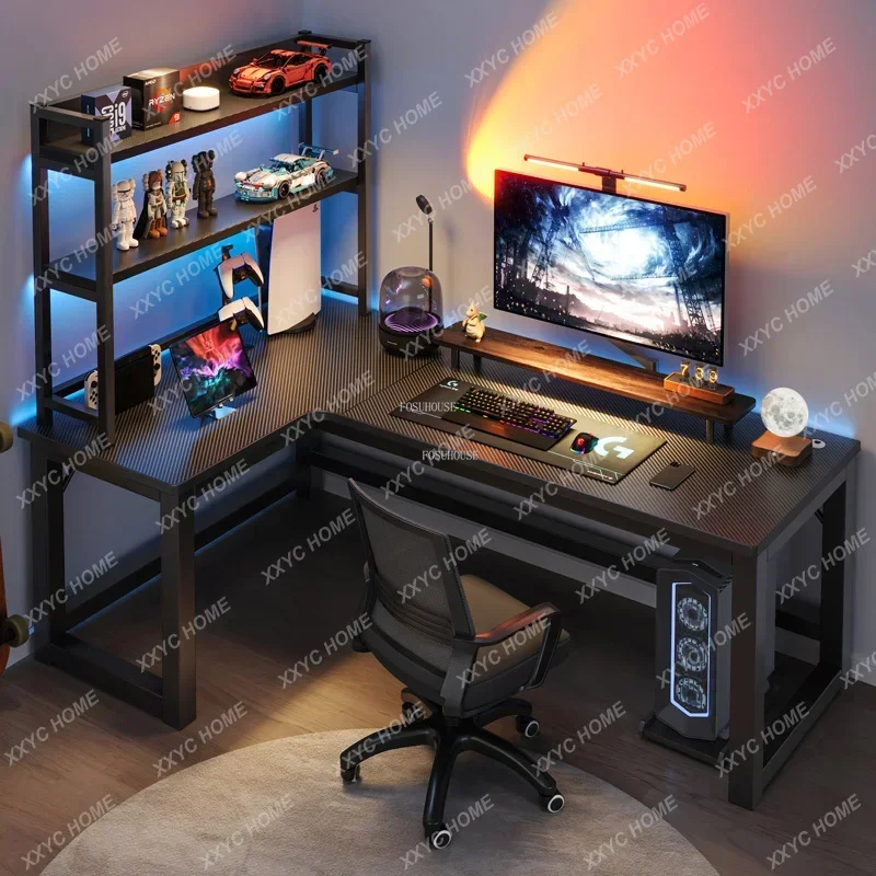 European Corner Computer Desks Double Table Creative Office Furniture Internet Cafe Gaming Desk Home Bedroom Wooden Study Table