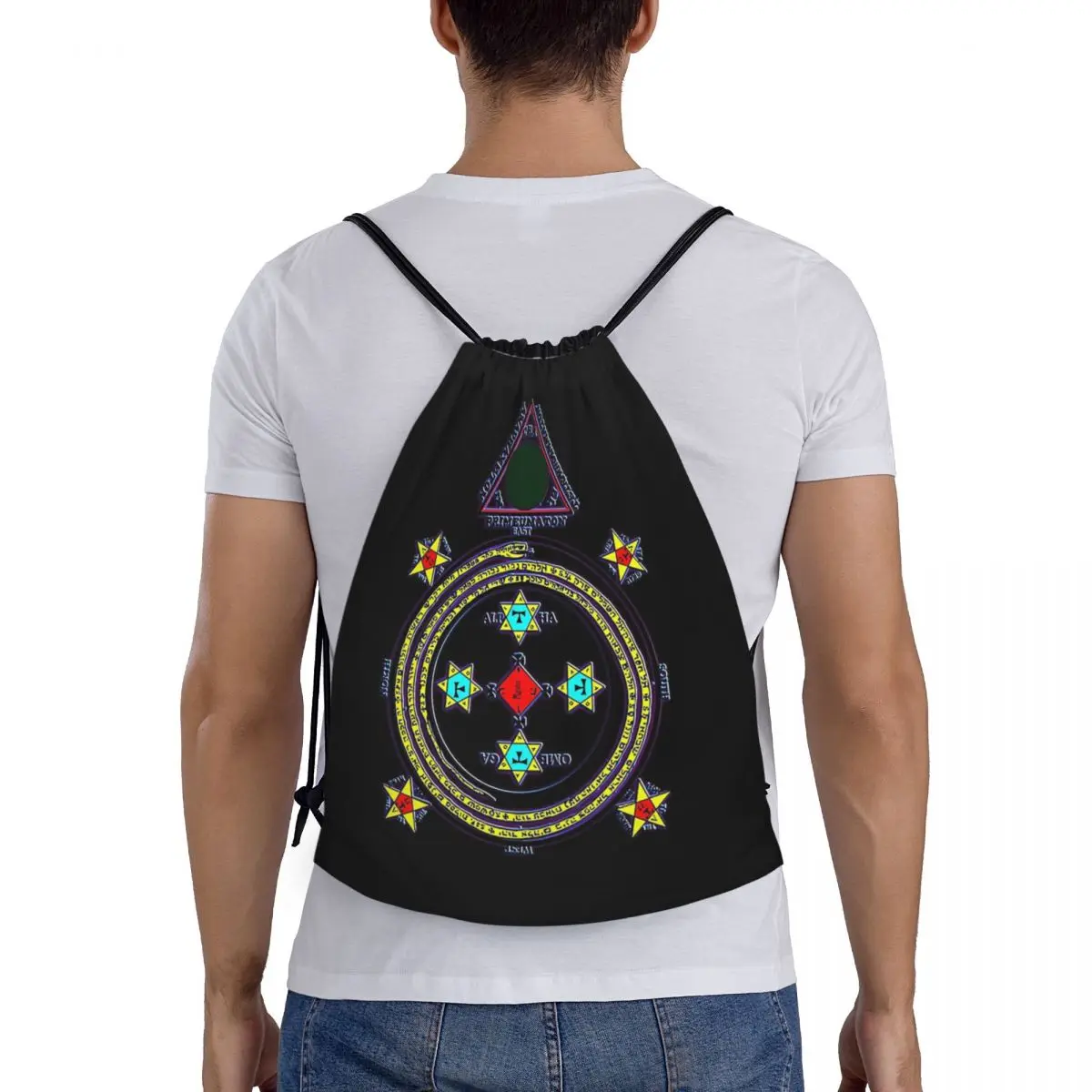 

Solomon Circle Goetia Backpacks Multi-function Portable Drawstring Bags Sports Bag Book Bags For Travel Students