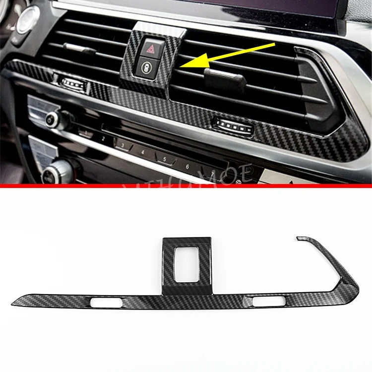 

For BMW X4 G02 X3 G01 2018 2019 2020 2021 Carbon Fiber LHD Interior Dashboard Center Air Vent Trims