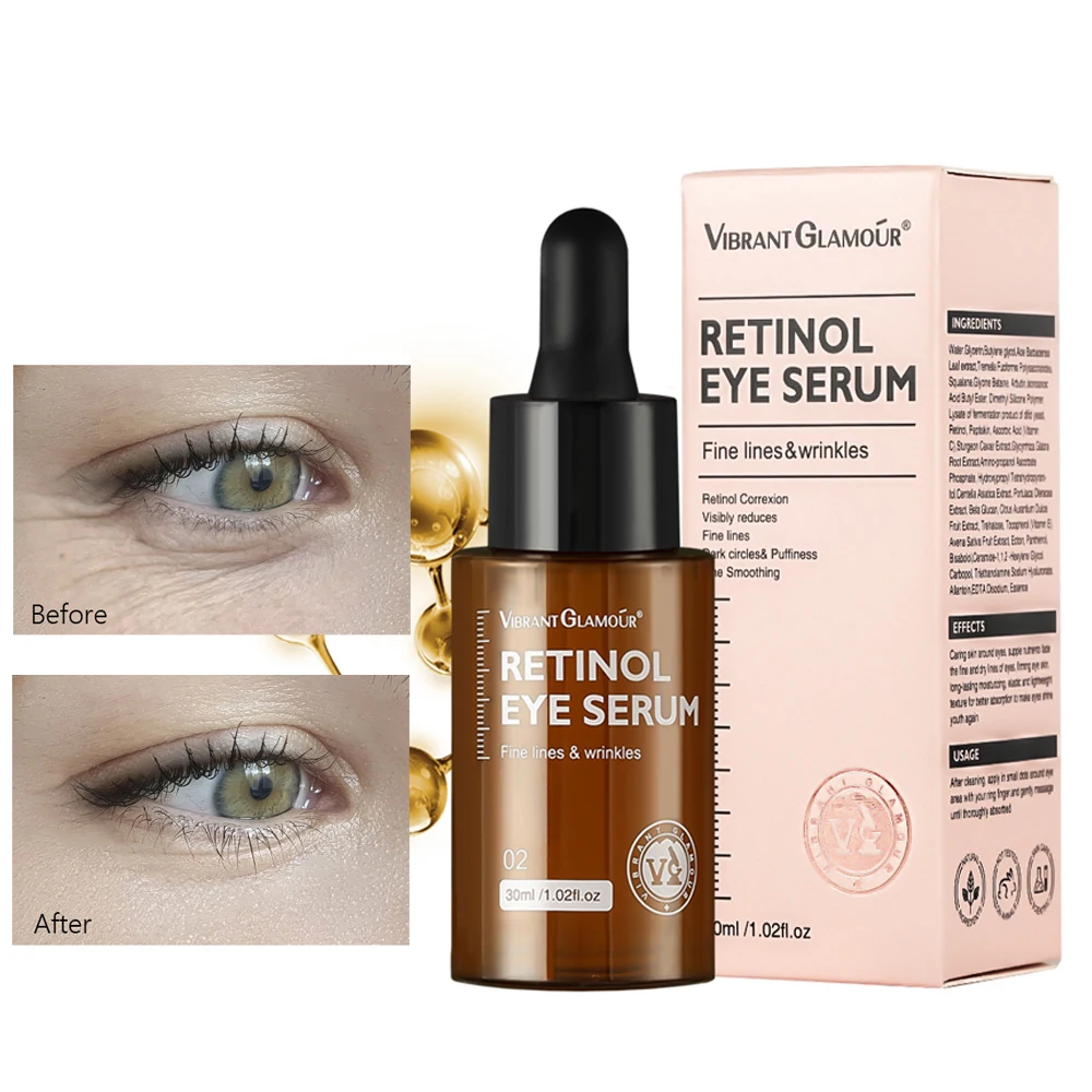 

Retinol Eye Serum Anti-Wrinkle Remove Eye bags Fade Fine lines Dark Circles Brighten Whitening Skin Care 30ml