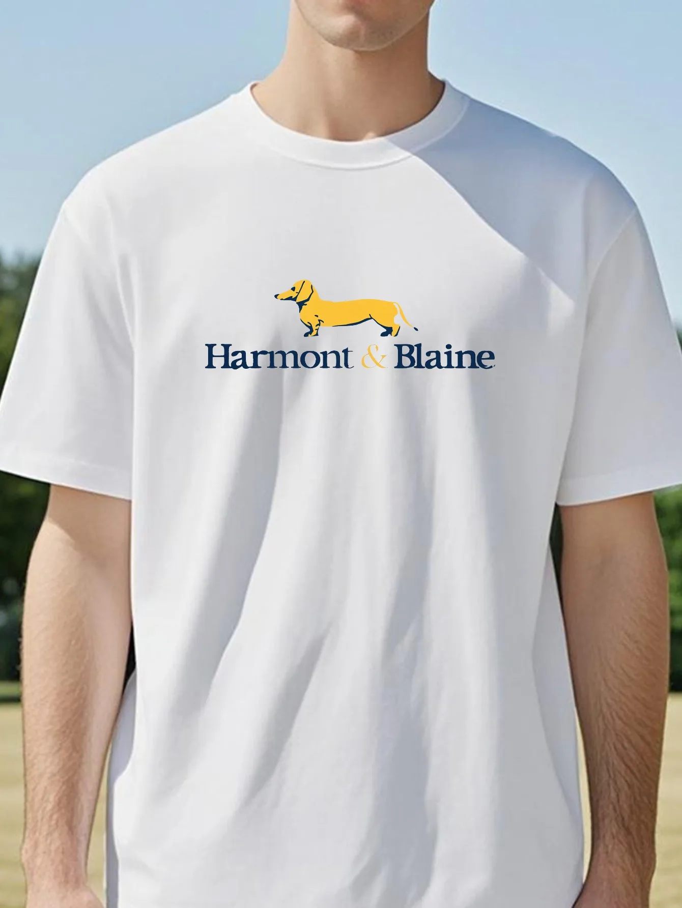 

Harmont Blaine Logo Black T-Shirt Men New Summer Cotton Casual Short Sleeve Fashion Tee
