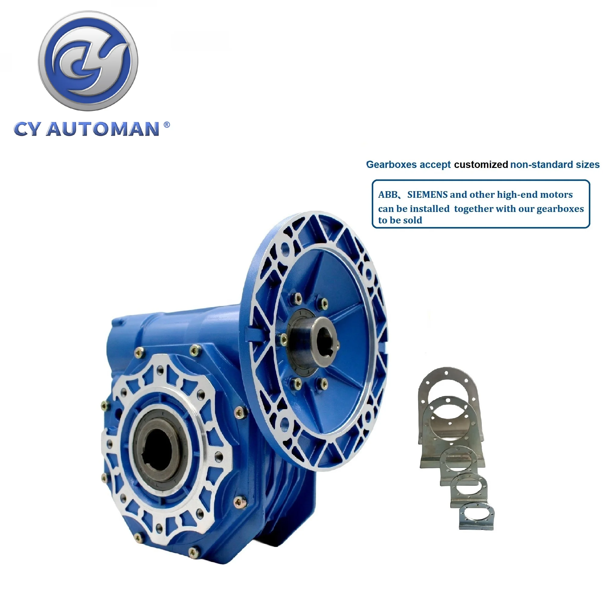 CYAutoman Worm Gearbox CYVF110 Input 19/24/28/38mm Output 42mm Ratio 5:1/100:1  Free Maintenance Gearbox Compact speed reducer