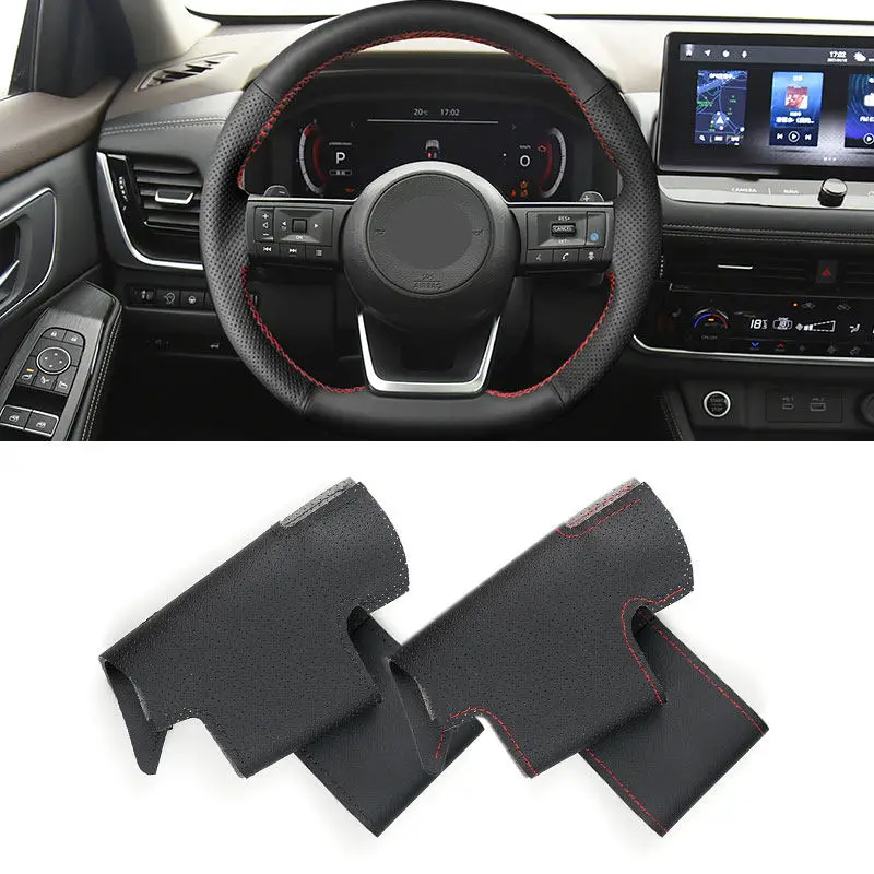 Car Interior Steering Wheel Perforated Leather Cover For Nissan Qashqai J11 J10 Leaf X Trail in March Tiida Kicks Versa Ju 2023