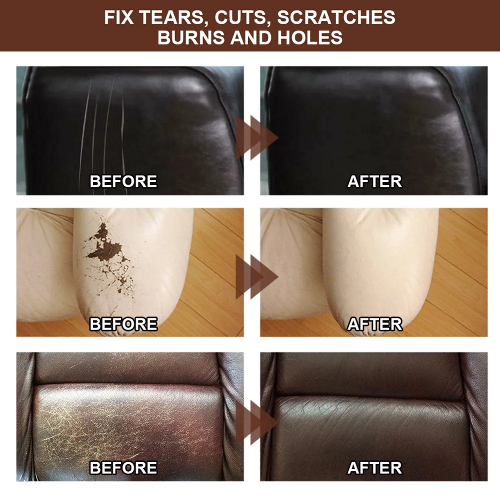 Car Leather Filler Repair Cream Vinyl Repair Filler Remover Scratch Touch Up Restore Paste Tool Auto Car Seat Home Sofa Polish